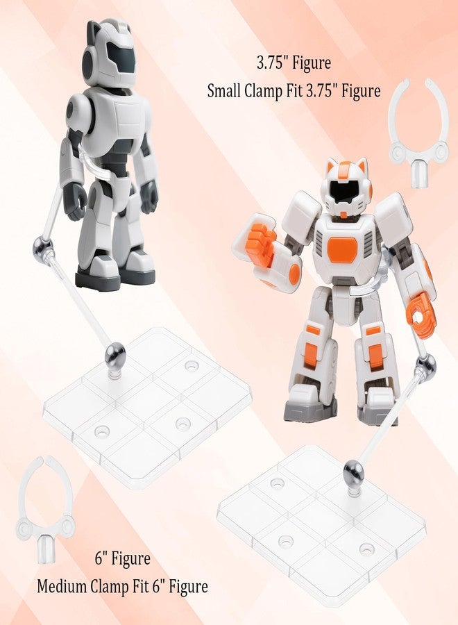 Exclaith 2 Pack Action Figure Stand Assembly Action Figure Display Holder Base Doll Model Support Stand for 3.75" and 6" Figures or Effects Clear 1/144 HG/RG Model Toy - Image 5